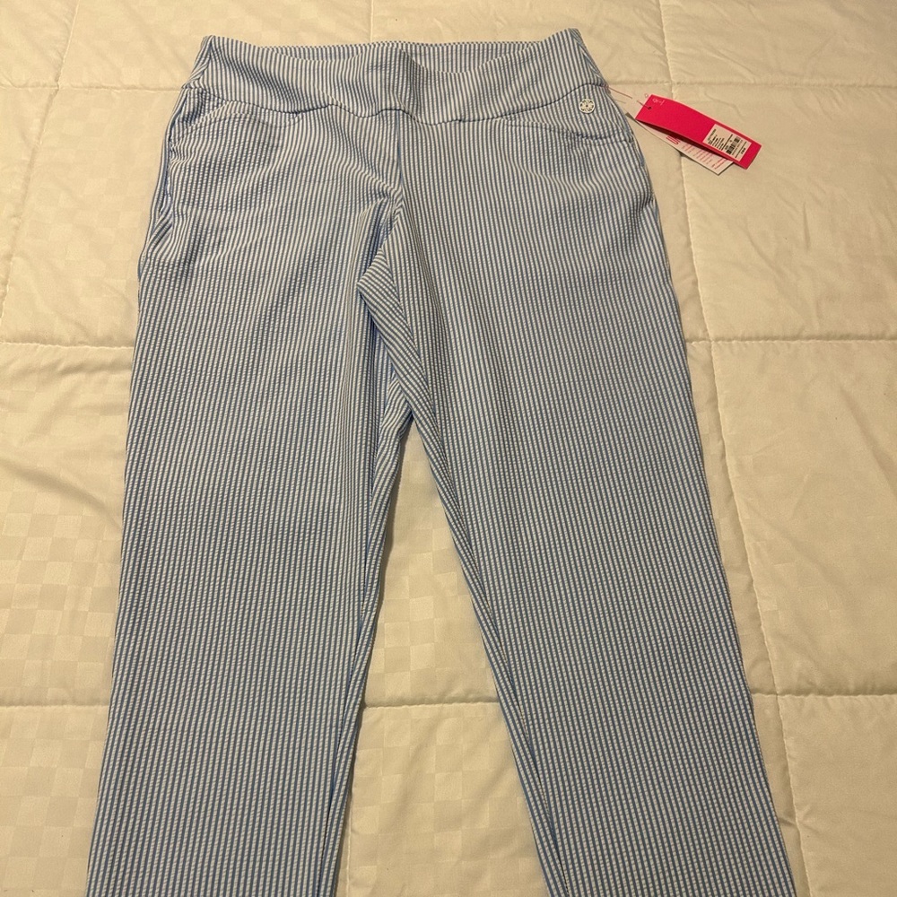 NWT Lilly Pulitzer Luxletic Performance Seersucker Pant - Size 12